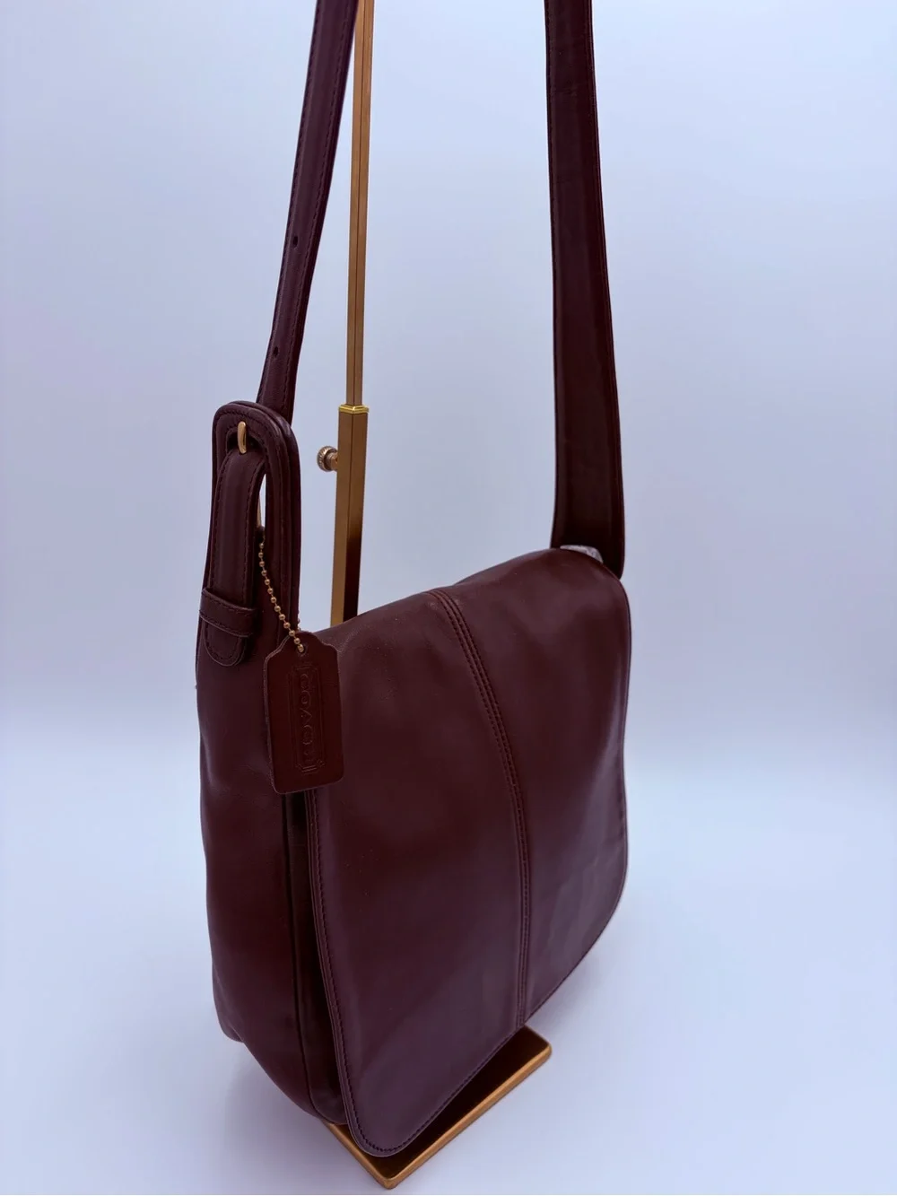 Vintage Coach 1997 Flatiron Bag 4173 Mahogany Leather Shoulder Bag